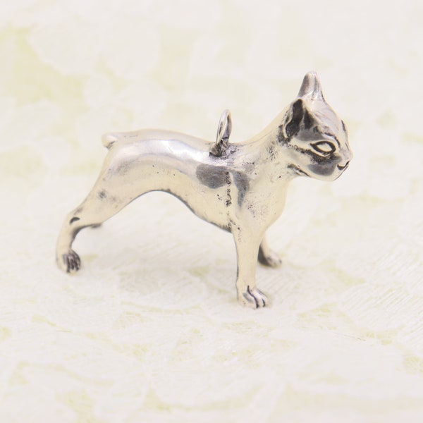 Authentic Kirk & Son Solid Sterling Silver Miniature Boston Terrier