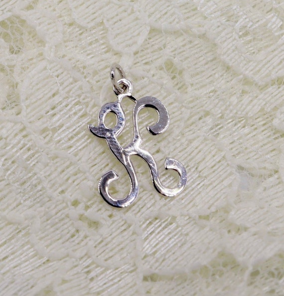 Sterling Silver 'K' Initial Charm - image 1