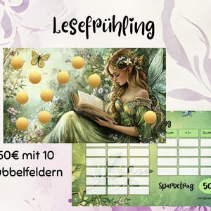 Lesefrühling ||  Sparchallenge mit 10 Rubbelstickern || passend zum Frühling und für den Bücherspartopf