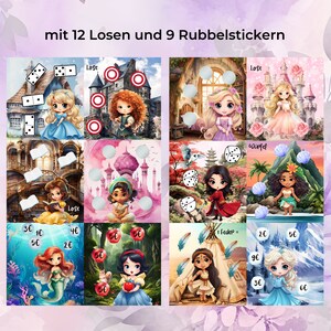 Saving Princess Märchenhafte Jahreschallenge laminierte Challenge Deckblatt Tracker 12 Tombola Lose Bild 2