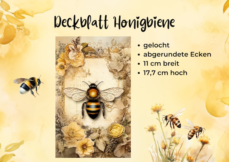 Deckblatt Honigbiene Bienenzauber passend für deinen Binder Bild 1