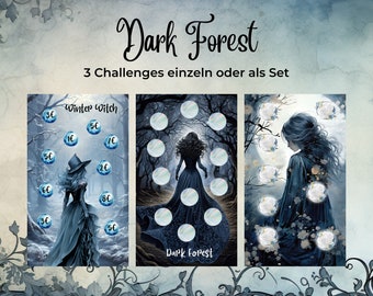 Dark Forest - als Set oder Einzelchallenges || 3 verschiedene Sparchallenges || Print mit 300g Papier - passend für A6 Zippertaschen