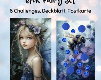 Set Blue Fairy || 7 blaue Produkte aus dem Reich derr Feen || 5 Sparchallenges, 1 Deckblatt, 1 Postkarte