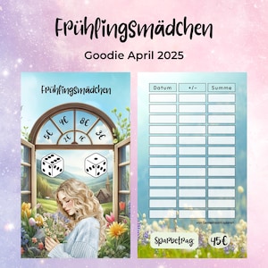 Frühlingsmädchen - spare 45 Euro || Sparchallenge zum Würfeln & Abstreichen || Goodie aus April 2025
