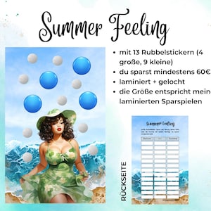 Summer Feeling || laminierte Rubbelchallenge || zum Einheften in den A6 Budgetbinder