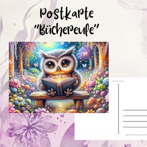 Postkarte || Büchereule