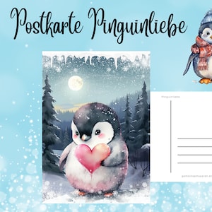 Postkarte || Pinguinliebe