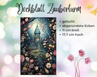 Deckblatt Zauberturm || dunkler Frühling || passend für deinen Binder