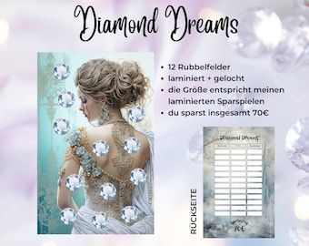 Diamond Dreams || laminierte Rubbelchallenge || zum Einheften in den A6 Budgetbinder