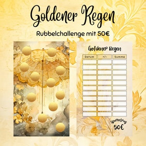 Golden Dreams als Set oder Einzelchallenges 4 verschiedene Sparchallenges Print mit 300g Papier passend für A6 Zippertaschen Bild 5