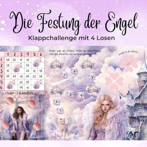 Die Festung der Engel || Klappchallenge zum Rubbeln, Würfeln und Abstreichen - mit 4 Tombola Losen || Print mit 300g Papier