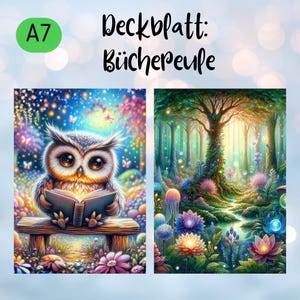 Deckblatt Büchereule und Zauberwald || Trennblatt passend für deinen Binder
