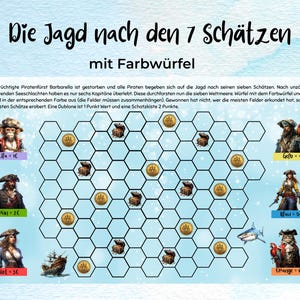 Die Jagd nach den sieben Schätzen || Klappchallenge mit Farbwürfel || Print mit 300g Papier