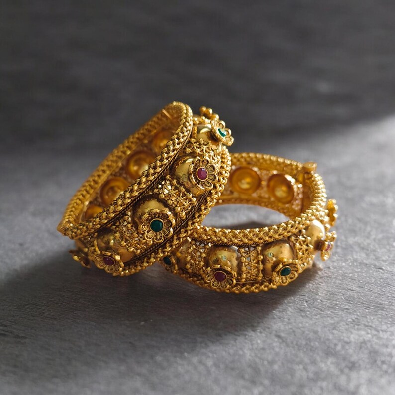 Ratnavali Jewels CZ Zirconia Gold Tone Multicolors Diamond