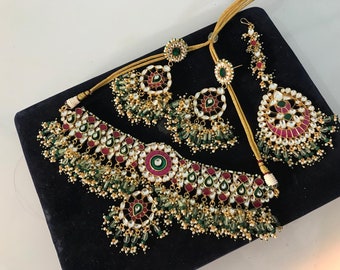 Jadau Pachi Kundan Braut Choker Halskette / indische Braut Choker Set / feine Kundan indische Hochzeit Schmuck / Sabyasachi Bollywood Halskette