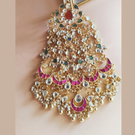 Oversized Kundan Passa: Indian Bridal Jhoomar, Jadau Jewelry