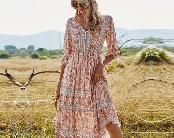 midi boho dresses australia