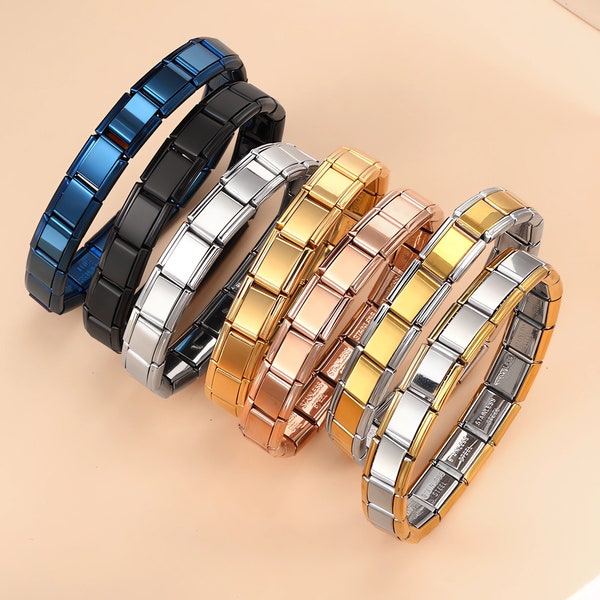 2024 Top Fashion Elastic Charm Bangle Italian Style for Women and Girls Stainless Steel Modular Links Elastic Link Chain Bracelet Jewelry