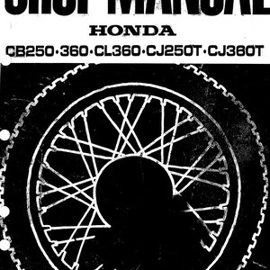 Honda cb 250 360 cl 360 CJ 250 T CJ 360 T Service Manual 173 pages