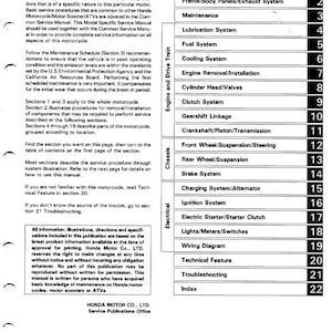 Honda 750 C Magna 1994 Manuale di servizio 223 pagine