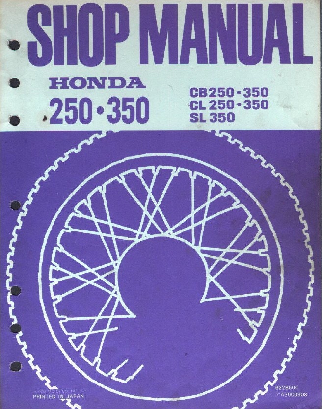 Honda CB CL SL 250 350 Service Manual 179 Pages - Etsy