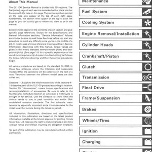 Honda GL 1100 1980 1983 Service Manual 356 pages