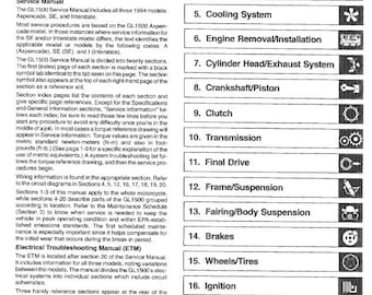 Honda GL 1500 SE Goldwing Service Manual 761 Pages - Etsy