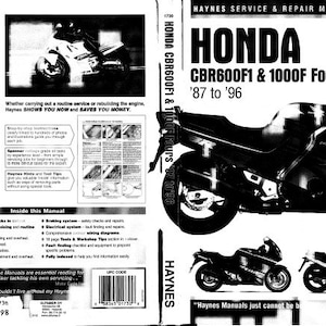 HONDA CBR 600 F1 1987 1990 CBR 1000 F SC21 1987 1996 Service Manual 123 pages