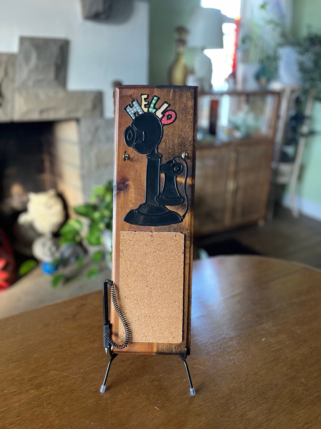 Vintage Wooden Message Board/key Holder Etsy