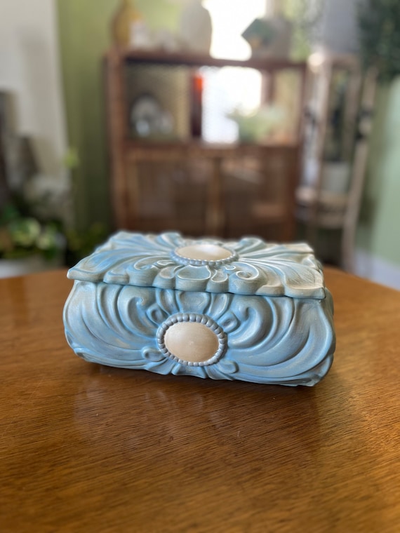 Vintage Handmade Ceramic Jewelry Box