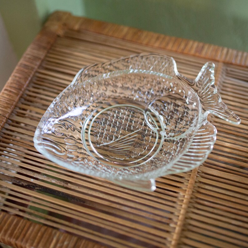 Vintage Anchor Hocking Glass Fish Plate Etsy