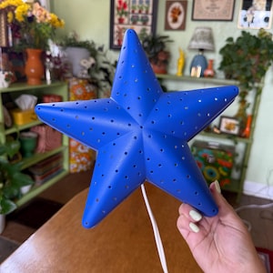 Vintage Ikea Blue Star Celestial Wall Lamp
