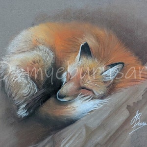 Red Fox originele pastelkleur | Lege wenskaart | Dieren in het wild | Verjaardagskaart