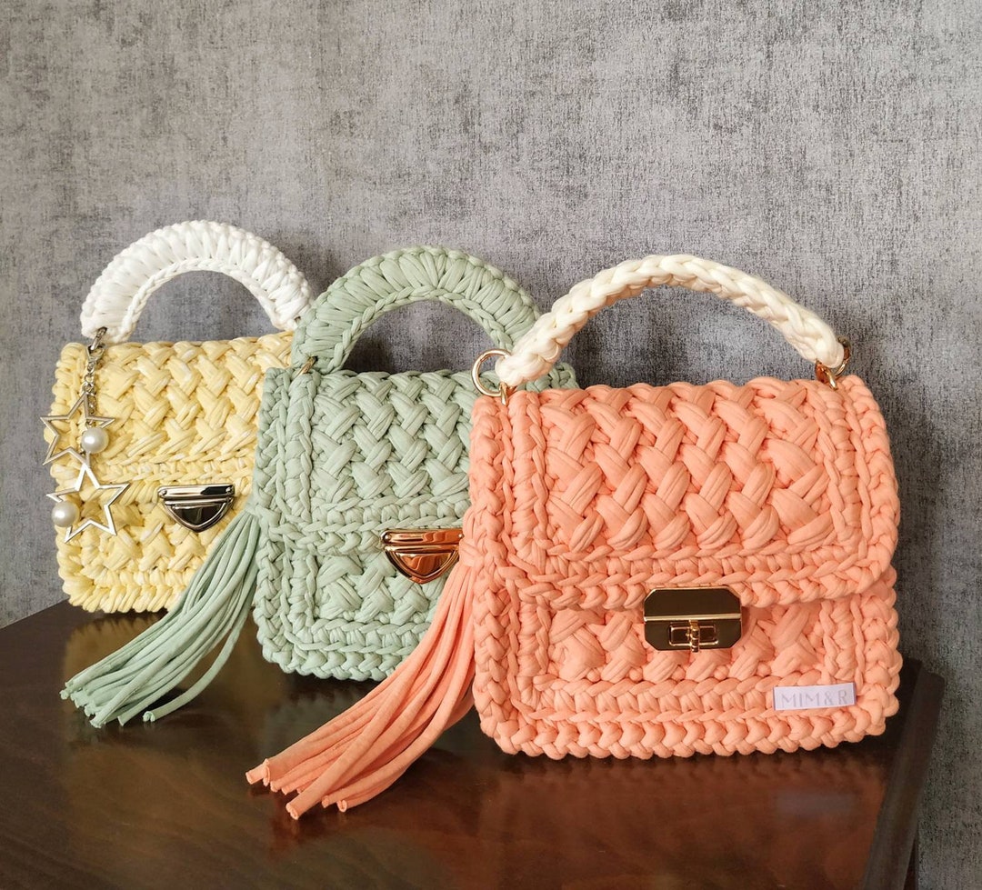 Crochet Shoulder Bag Knitted Luxury Bag Hand Woven Bag - Etsy