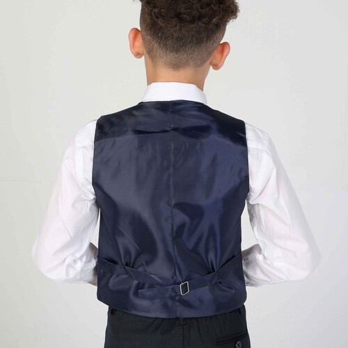 Boys Navy Blue Classic 5 Piece Suit Wedding Party Suit Page Boy Prom 1 - 15 Years shops