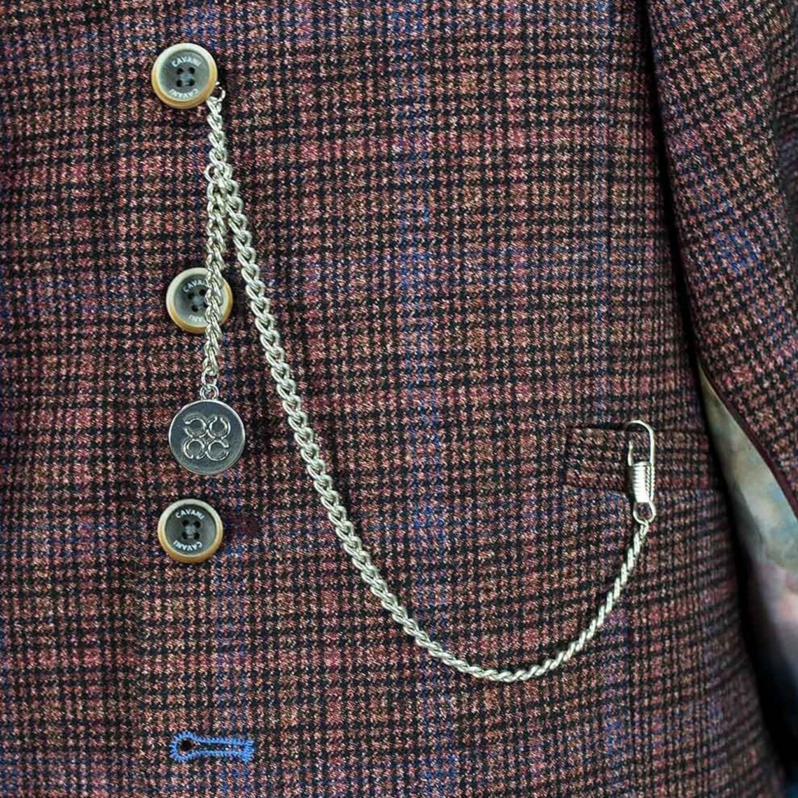 Mens Silver Waistcoat Chain Single Albert Chain Tbar Peaky Blinders