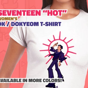 Seventeen SVT Hot Face the Sun DK Dokyeom K-Pop Cartoon Art Classic Womens Crewneck T-Shirt