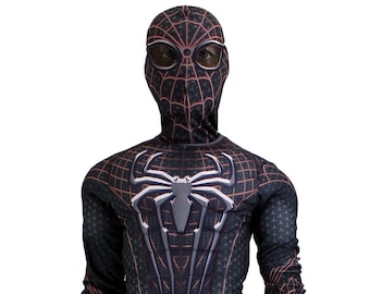 Black Spider Kids Costume, Superhero Cosplay, Includes Mask & Gloves