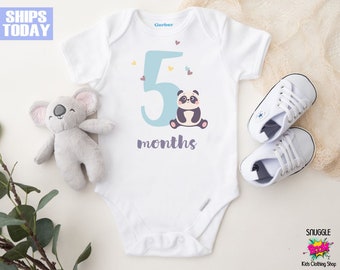 5 Month Birthday Cute Onesie® - Cute Custom Onesie® - Birthday Onesie® - BDay Onesie® - Cute Onesie®