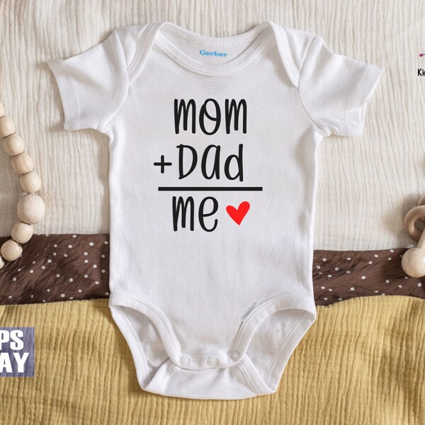 Mom Dad N Me Gray Baby Onesie