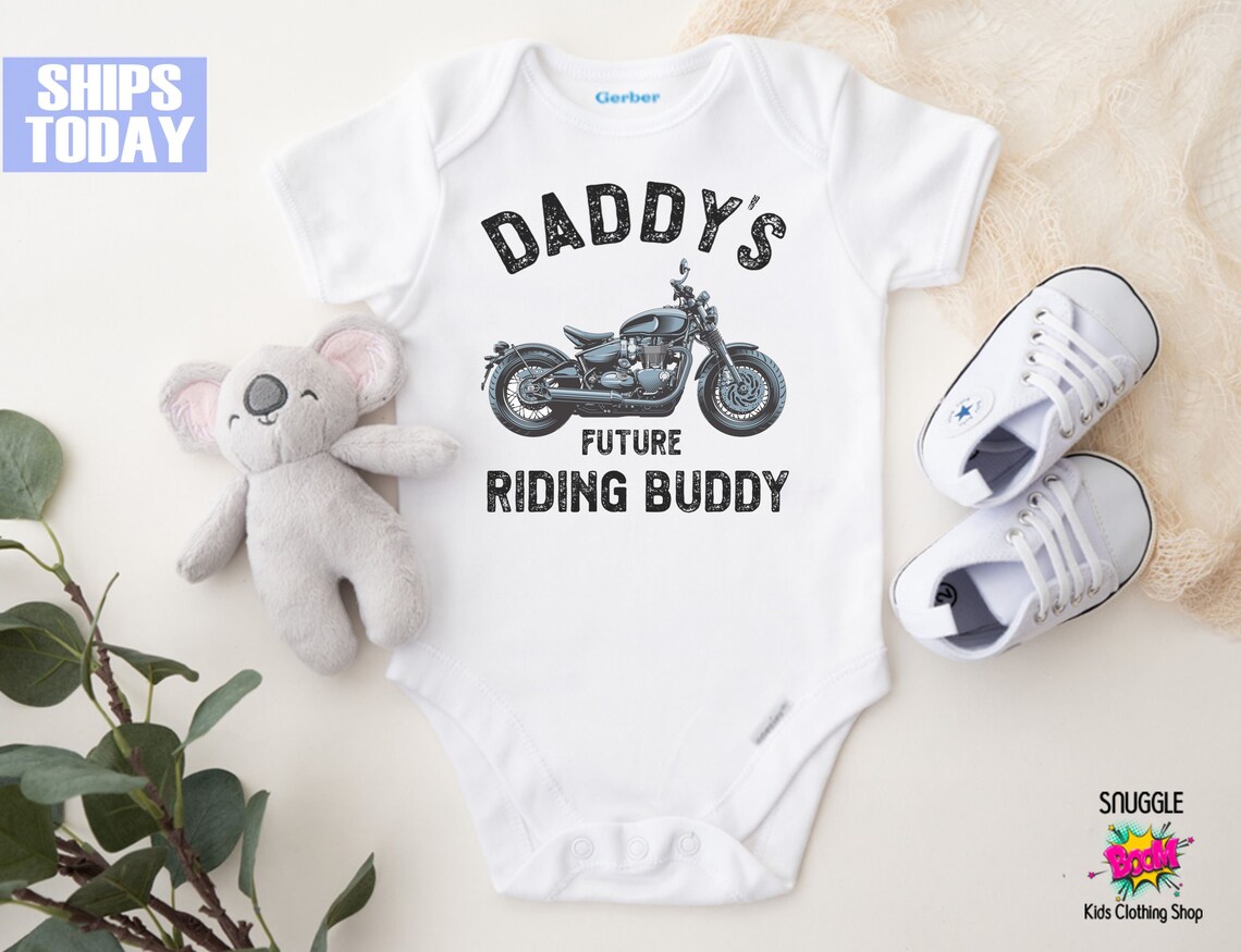 Daddy's Future Riding Buddy Onesie® or Shirt Cute Custom Onesie