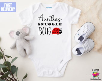 Aunties Snuggle Bug Customizable Onesie® - Cute Custom Onesie® - Auntie Onesie® - Aunt Onesie® - Funny Onesie®