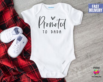 Promoted to Dada Onesie® or Shirt - Cute Custom Onesie® - Unisex Onesie® - Cute Baby Bodysuit - Pregnancy Announcement Onesie®