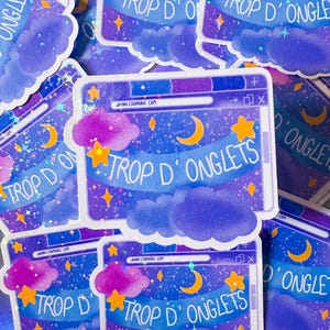 Sticker mignon "Trop d'Onglets"  Pour les esprits (trop) curieux