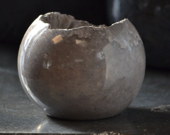 Medium Concrete Vessel Sculpture, Dark Grey, Sustainable, minimal, Boho, industrial, Decor Art, tabletop, gift for her, decorative abstract