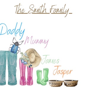 Impresión de botas Welly familiares
