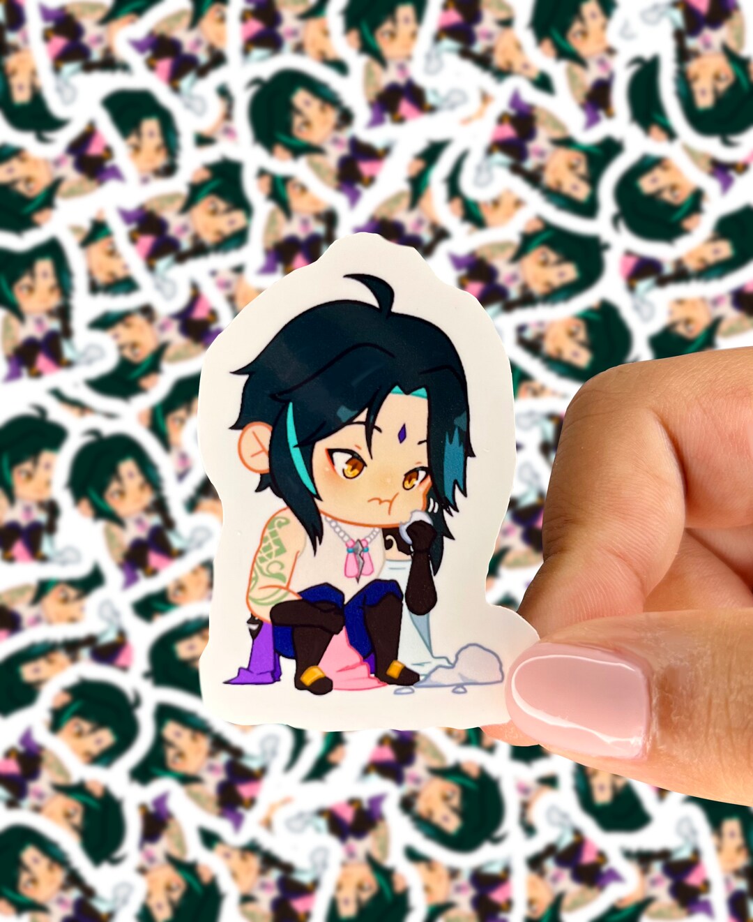 Xiao Sticker Kawaii Chibi Genshin Impact Waterproof Weatherproof Etsy