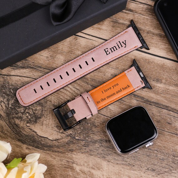 Genuine Pick Leather Apple Watch Band 42mm 38mm 40mm 41 Mm Etsy