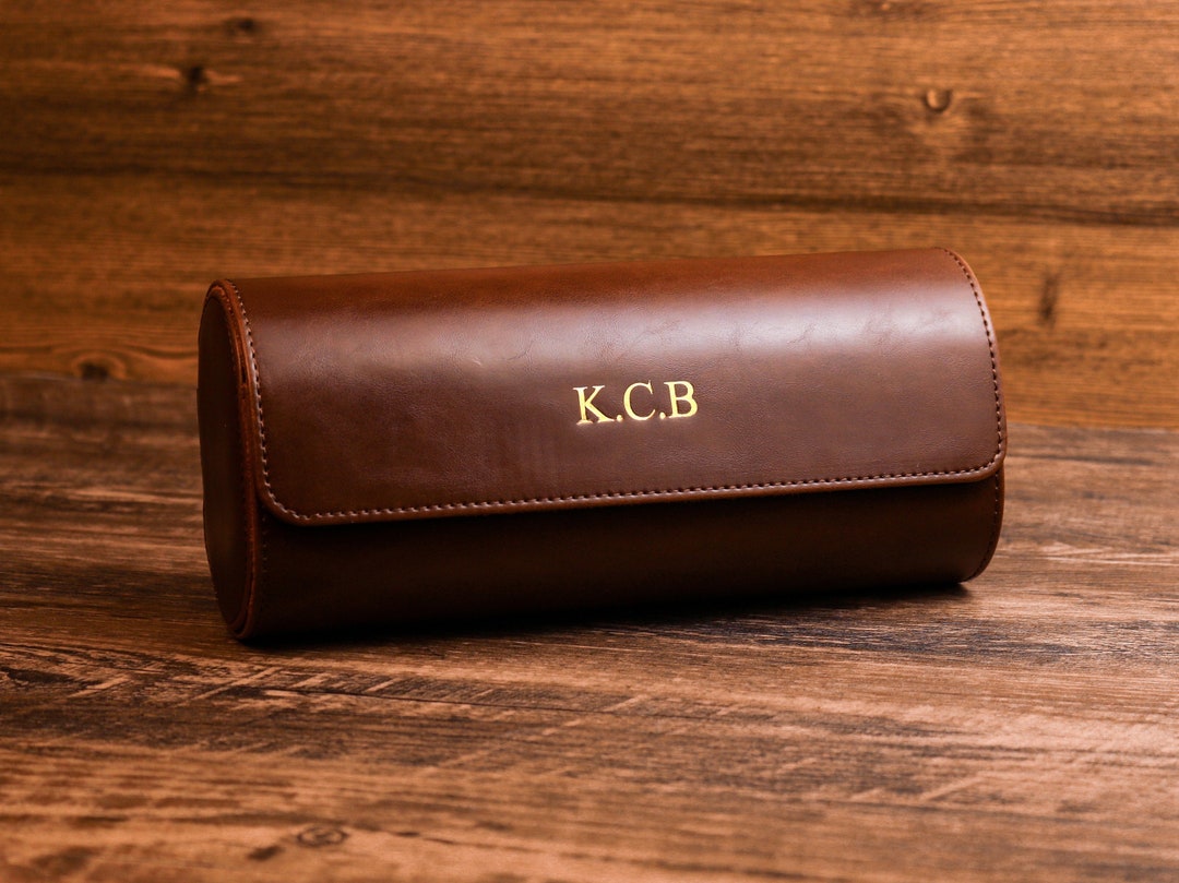 Personalised Leather Watch Case - Gift for Him - Gift for Dad - Watch Storage for Him - Watch Gifts for Dads - Groom Gift