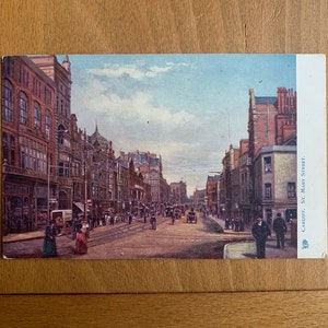Rue St Mary, carte postale antique de Cardiff. Raphael Tuck Oilette Cardiff série « View » 1440. Carte postale ancienne galloise c1903. La ville de Cardiff. PC92